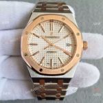 Swiss 3120  Audemars Piguet Watch 2-Tone Rose Gold 41mm White Dial